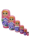 RusyaDünyadan HediyelerDNY-HDYELTMBAPM06Keskin Hediyelik Eşya Ve TekstilAhşap Matruşka Bebek Altılı Set Açık Pembe No.2