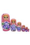 RusyaDünyadan HediyelerDNY-HDYELTMBAPM06Keskin Hediyelik Eşya Ve TekstilAhşap Matruşka Bebek Altılı Set Açık Pembe No.2