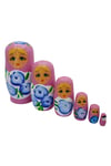 RusyaDünyadan HediyelerDNY-HDYELTMBKPM06Keskin Hediyelik Eşya Ve TekstilAhşap Matruşka Bebek Altılı Set Gül Pembe