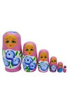 RusyaDünyadan HediyelerDNY-HDYELTMBKPM06Keskin Hediyelik Eşya Ve TekstilAhşap Matruşka Bebek Altılı Set Gül Pembe