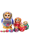 RusyaDünyadan HediyelerDNY-HDYKSK5380Keskin Hediyelik Eşya Ve TekstilOnlu Ahşap Matruşka Bebek Seti Tombul 15cm Renkli 10 Parça T15