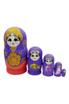 RusyaDünyadan HediyelerDNY-HDYMTRSK5MRKeskin Hediyelik Eşya Ve TekstilAhşap Matruşka Bebek Renkli Büyük Beşli Set Mor