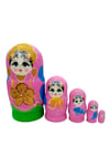 RusyaDünyadan HediyelerDNY-HDYMTRSK5PMKeskin Hediyelik Eşya Ve TekstilAhşap Matruşka Bebek Renkli Büyük Beşli Set Pembe