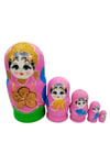 RusyaDünyadan HediyelerDNY-HDYMTRSK5PMKeskin Hediyelik Eşya Ve TekstilAhşap Matruşka Bebek Renkli Büyük Beşli Set Pembe