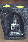 TaylandDünyadan HediyelerDNY-HD100248Keskin Hediyelik Eşya Ve TekstilDekoratif Meditasyon Buda Tealight Mumluk Gümüş
