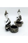 TaylandDünyadan HediyelerDNY-HD100249Keskin Hediyelik Eşya Ve TekstilDekoratif Meditasyon İkili Buda Tealight Mumluk