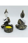 TaylandDünyadan HediyelerDNY-HD100249Keskin Hediyelik Eşya Ve TekstilDekoratif Meditasyon İkili Buda Tealight Mumluk