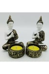 TaylandDünyadan HediyelerDNY-HD100249Keskin Hediyelik Eşya Ve TekstilDekoratif Meditasyon İkili Buda Tealight Mumluk