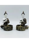 TaylandDünyadan HediyelerDNY-HD100249Keskin Hediyelik Eşya Ve TekstilDekoratif Meditasyon İkili Buda Tealight Mumluk
