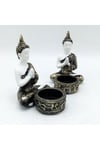 TaylandDünyadan HediyelerDNY-HD100249Keskin Hediyelik Eşya Ve TekstilDekoratif Meditasyon İkili Buda Tealight Mumluk