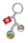 TunusDünyadan HediyelerDNY-HDYKREPOK45Keskin Hediyelik Eşya Ve TekstilTunus Üçlü Epoksi Metal Çift Taraflı Damla Anahtarlık Tunisia