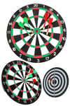 TürkiyeDünyadan Hediyeler6ALY716Keskin Hediyelik Eşya Ve TekstilÇift Taraflı Dart Tahtası ve 4 Adet Metal Uçlu Ok 30cm Bullseye