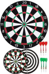 TürkiyeDünyadan Hediyeler6ALY718Keskin Hediyelik Eşya Ve TekstilÇift Taraflı Dart Tahtası ve 6 Adet Metal Uçlu Ok 40cm Bullseye
