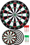 TürkiyeDünyadan Hediyeler6ALY718Keskin Hediyelik Eşya Ve TekstilÇift Taraflı Dart Tahtası ve 6 Adet Metal Uçlu Ok 40cm Bullseye