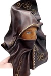 TürkiyeDünyadan HediyelerDNY-HD100528Keskin Hediyelik Eşya Ve TekstilEl Yapımı Kösele Deri Mask Gizemli Kadın 35cm Maske Duvar Dekoru