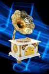TürkiyeDünyadan HediyelerDNY-HDALK3790Keskin Hediyelik Eşya Ve TekstilGramofon Müzik Kutusu Beyaz 13x26cm