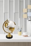 TürkiyeDünyadan HediyelerDNY-HDYKSK3145Keskin Hediyelik Eşya Ve TekstilDekoratif Dünya Küre Ev Ofis Hediye Beyaz&Gold 13x20x30cm