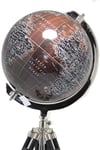 TürkiyeDünyadan HediyelerSL978Keskin Hediyelik Eşya Ve TekstilAhşap Tripod Standlı Dünya Küre Zemin Dekoru Döner Dünya Küre Modern Harita Atlas 77cm Siyah Kahve