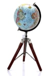 TürkiyeDünyadan HediyelerSL980MAVİKeskin Hediyelik Eşya Ve TekstilAhşap Tripod Standlı Dünya Küre Zemin Dekoru Döner Dünya Küre Modern Harita Atlas 70cm Mavi