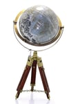 TürkiyeDünyadan HediyelerSL991GRİKeskin Hediyelik Eşya Ve TekstilAhşap Tripod Standlı Dünya Küre Zemin Dekoru Döner Dünya Küre Modern Harita Atlas 62cm Gri