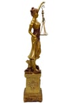 YunanistanDünyadan HediyelerDNY-HD100622Keskin Hediyelik Eşya Ve TekstilThemis Adalet Kadını Terazisi Saatli Biblo Gold 27 Cm