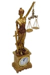 YunanistanDünyadan HediyelerDNY-HD100622Keskin Hediyelik Eşya Ve TekstilThemis Adalet Kadını Terazisi Saatli Biblo Gold 27 Cm