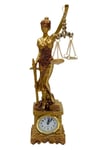 YunanistanDünyadan HediyelerDNY-HD100622Keskin Hediyelik Eşya Ve TekstilThemis Adalet Kadını Terazisi Saatli Biblo Gold 27 Cm