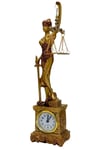 YunanistanDünyadan HediyelerDNY-HD100622Keskin Hediyelik Eşya Ve TekstilThemis Adalet Kadını Terazisi Saatli Biblo Gold 27 Cm