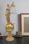 YunanistanDünyadan HediyelerDNY-HDY2894Keskin Hediyelik Eşya Ve TekstilThemis Adalet Terazisi Heykeli ve Dünya Biblo Gold 37cm