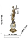 YunanistanDünyadan HediyelerDNY-HDY2895Keskin Hediyelik Eşya Ve TekstilThemis Adalet Terazisi Heykeli ve Dünya Biblo Gümüş 24cm