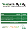 Vegatamin Bitkisel D3 ve K2 Vitamini 120 Sprey