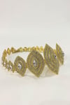 Gold Abiye Baklava Motifli Taşlı Kemer