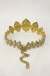 Gold Abiye Baklava Motifli Taşlı Kemer