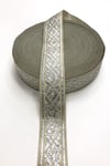 Gümüş Simli Baskılı Kurdele 3,5 cm