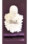 Kadın Beyaz Bride Taç Terlik