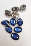 Lacivert Oval Kasalı Dikme Taş 1,5- 2 cm 10 adet