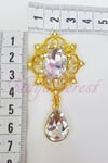 Sarı Damlalı Kristal Taşlı Broş