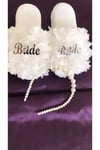 Terlik Çeşitleri Kadın Beyaz Bride Taç Terlik