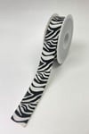 Zebra Desen Baskılı Grogren Kurdele 