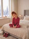 10-15 Yaş Kız Çocuk Düğmeli Süet Pijama Takım