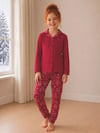 10-15 Yaş Kız Çocuk Düğmeli Süet Pijama Takım