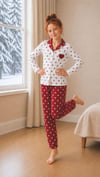 10-15 Yaş Kız Çocuk Kalpli Düğmeli Pijama Takım