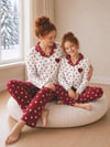 10-15 Yaş Kız Çocuk Kalpli Düğmeli Pijama Takım