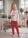 11-16 Yaş Kız Çocuk Ayı Nakışlı Pijama Takım