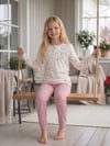 11-16 Yaş Kız Çocuk Fitilli Pijama Takımı