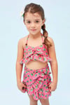 2-9 Yaş Kız Çocuk Fırfırlı Bikini Set