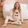 5-12 Yaş Kız Çocuk Nakışlı Süet Pijama Takım