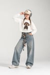 9-15 Yaş Kız Çocuk Bol Paşa Denim Pantolon