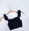 ASKILI GARSON KIZ CROP SİYAH