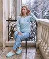 Kadın Ayıcıklı Pijama Takım Mavi